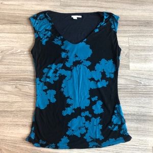 Halogen black and blue sleeveless blouse